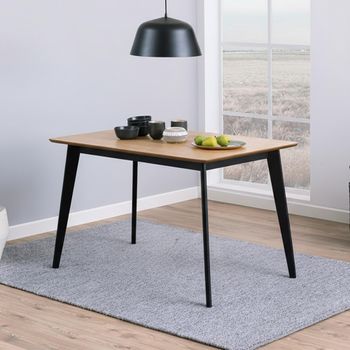 Roxby Oak and Black 4 Seater 120cm Dining Table