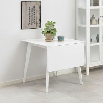 Roxby White 2-4 Seater 80cm-120cm Drop Leaf Dining Table