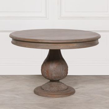 Rustic Reclaimed Wood Pedestal 4 Seater 120cm Round Dining Table