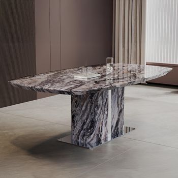 Saronno Grey Marble Dining Table - Sizes Available