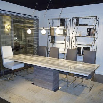 Saturn Marble Extending Dining Table - Sizes Available