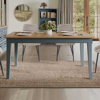 Signature Blue 6-8 Seater 160cm-200cm Extending Dining Table