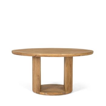 Trieste Natural Mango Wood 6 Seater 150cm Round Pedestal Dining Table
