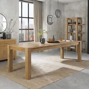 Turin Light Oak 6-10 Seater 185cm-245cm Large End Extending Dining Table
