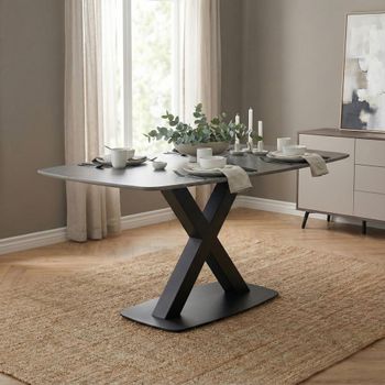 Vernal Grey Sintered Stone 4 Seater 130cm Dining Table