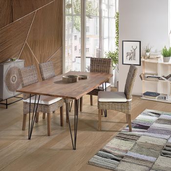 Vicenza Solid Acacia Wood 6 Seater Dining Table - Sizes Available