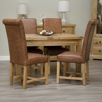 Deluxe Oak 4-6 Seater 122cm-167cm Butterfly Extending Dining Table