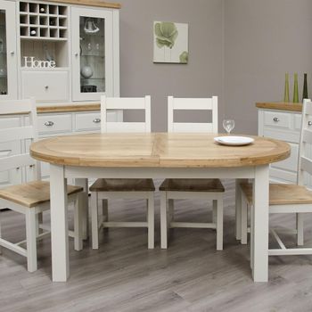 Deluxe Painted Oval 6-10 Seater 167cm-247cm Extending Dining Table
