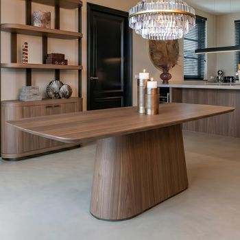 Windsor Wood 8 Seater 190cm Pedestal Walnut Dining Table