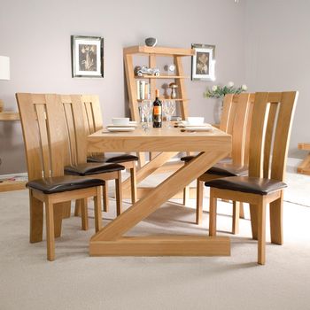 Z Designer Oak 6 Seater 180cm Dining Table