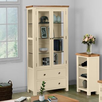 Lundy Ivory Painted 2 Door Display Cabinet
