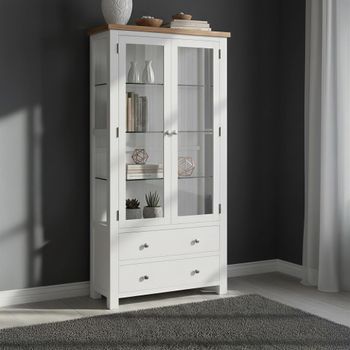 Lundy White Painted 2 Door Display Cabinet