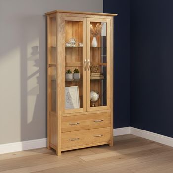 Nimbus Oak 2 Door Display Cabinet