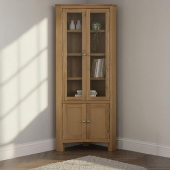 Kilkenny Oak 3ft Single 2 Door Corner Display Unit