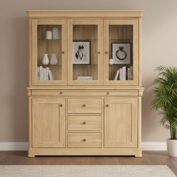 Moreno Oak Combi 5 Door Display Cabinet