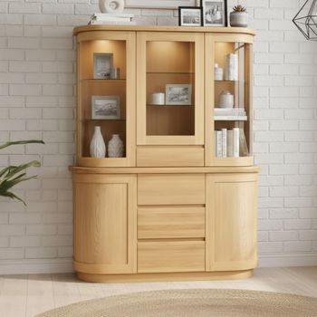 Sorento Curved Oak 4 Drawer Medium Dresser