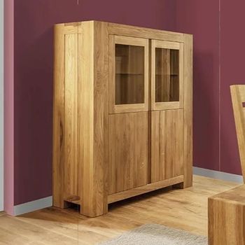 Clearance - Clemence Richard Massive Oak Display Cabinet - B177
