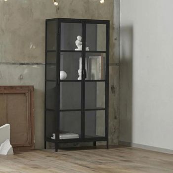 Phoenix Black Glass 2 Door Display Cabinet