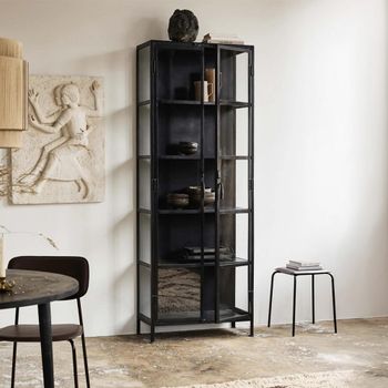 Phoenix Black Glass 2 Door Tall Display Cabinet
