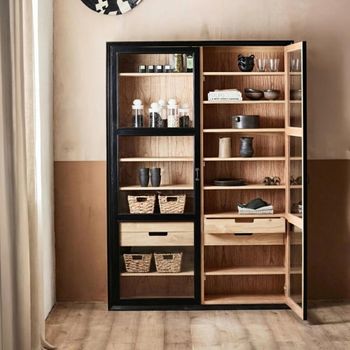 Viva Black 2 Door 4 Drawer Display Cabinet