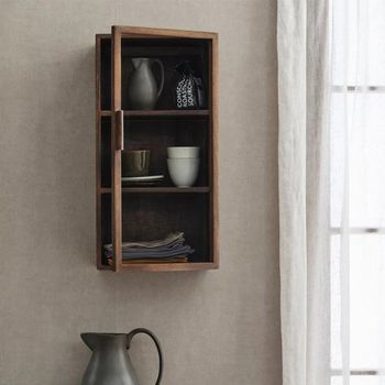 Nango Wall Dark Brown 1 Door Display Cabinet