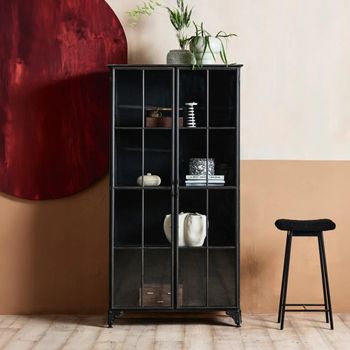 Downtown Black 2 Door Display Cabinet