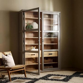 Viva Grey 2 Door 4 Drawer Display Cabinet