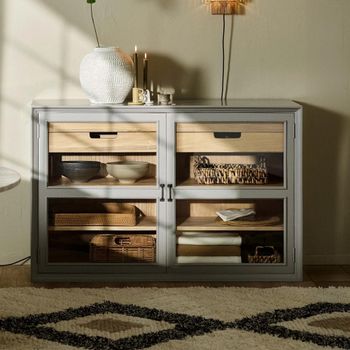 Viva Grey Low 2 Door 4 Drawer Cabinet