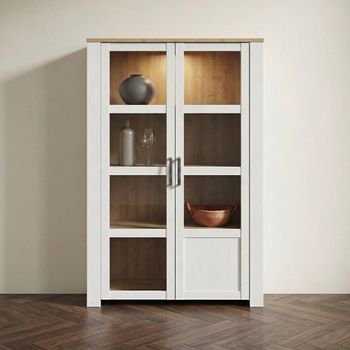 Bohol White 2 Door Display Cabinet