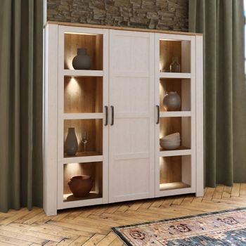 Bohol White 3 Door Large Display Cabinet