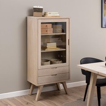 A-Line White Oak 2 Drawer Display Cabinet