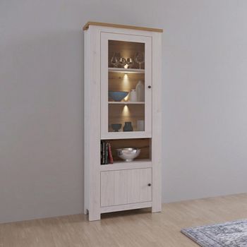 Celesto White 2 Door Narrow Display Cabinet