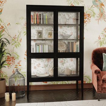 Elmhurst Black 4 Door Display Cabinet