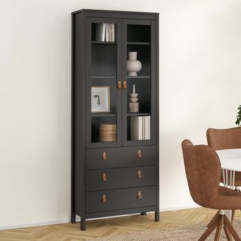 Barcelona Black 2 Door Display Cabinet