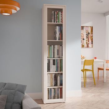 Alice Springs Sand Glass 1 Door Tall Display Cabinet