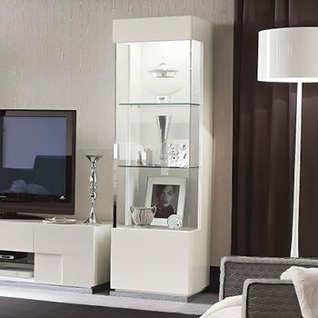 Canova Italian White Gloss 1 Door RHF Display Cabinet