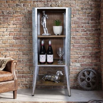 Industrial Grey Metal Small Display Unit