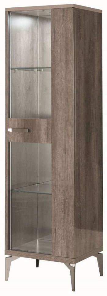 Matera Italian Wood Grain Gloss 1 Door RHF Vitrine