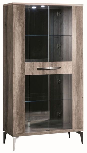 Matera Italian Wood Grain Gloss 2 Door Vitrine