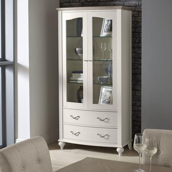 Montreux Grey Washed Oak and Soft Grey 2 Door 2 Drawer Display Unit