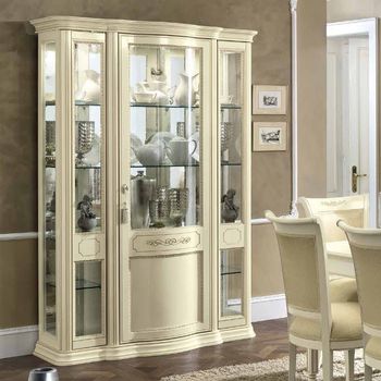 Torriani Italian Ivory 3 Glass Door Vitrine