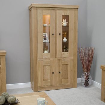 Bordeaux Oak 4 Door Display Cabinet