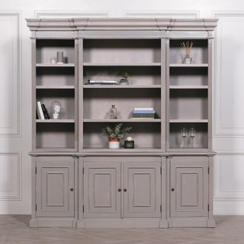 Distressed Grey 4 Door Large Display Cabinet
