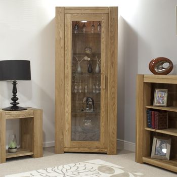 Trend Oak 1 Door Display Cabinet
