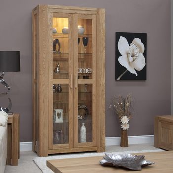 Trend Oak 2 Door Display Cabinet