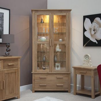 Opus Oak 2 Door Display Cabinet