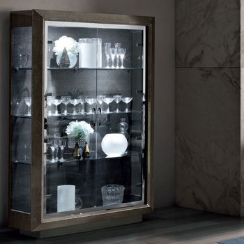 Elite Italian Silver Birch Solid Wood 2 Door Vitrine