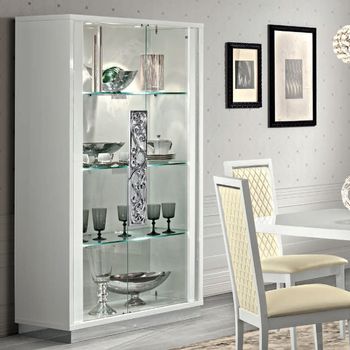 Roma Italian Glamour White 2 Door Vitrine