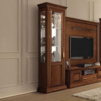 Treviso Italian Cherry Wood 1 Door LHF Display Cabinet