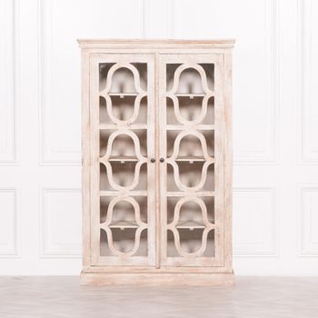 Washed Mango Wood 2 Door Display Cabinet